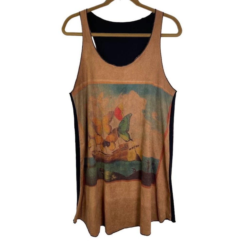 Faux Suede Butterfly Boat Tank Dress Pirate Ship Tunic Size Medium